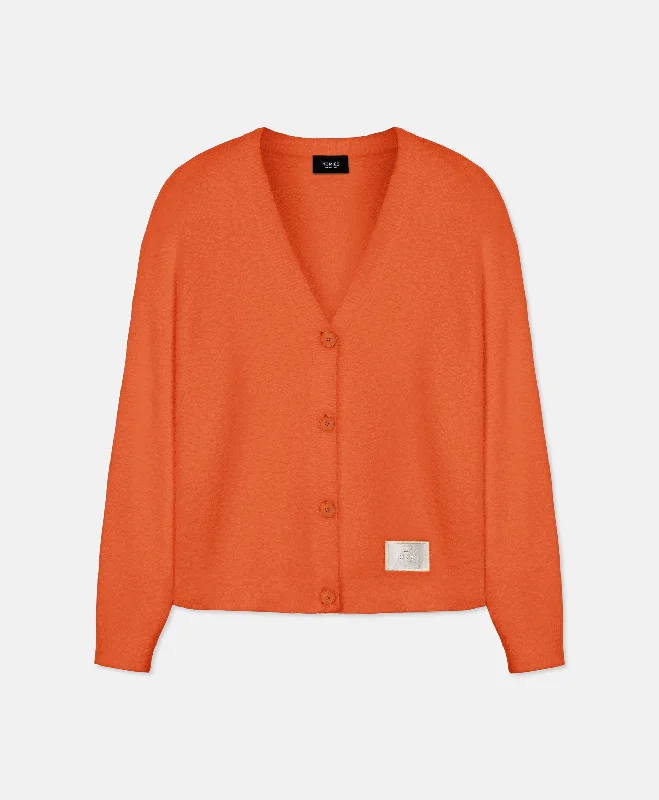 HOMIÉS CARDIGAN ORANGE Polka Dot Checkered Tartan