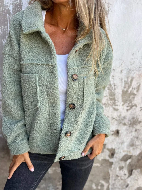 Hazel Blues® | Fuzzy Button Up Drop Shoulder Jacket Faux Fur Jacket Real Fur Jacket Shearling Jacket Hazel Blues® | Fuzzy Button Up Drop Shoulder Jacket Faux Fur Jacket Real Fur Jacket Shearling Jacket
