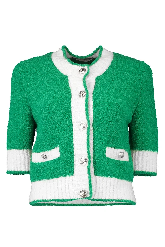 SHORT SLEEVE CARDIGAN Neon metallic Matte