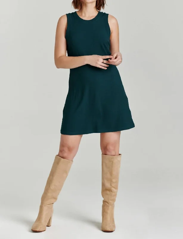 Justine Ribbed Dress In Spruce