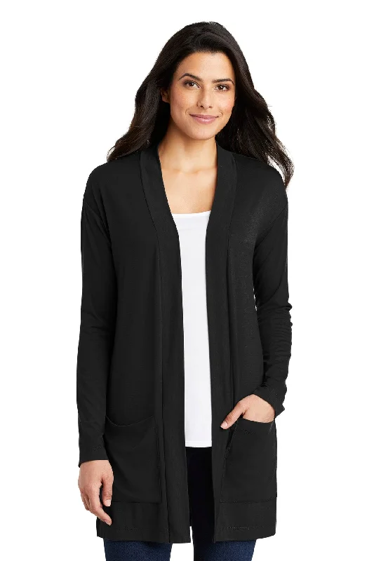 Port Authority Women's Concept Long Pocket Cardigan Plaid Cardigan Polka Dot Checkered
