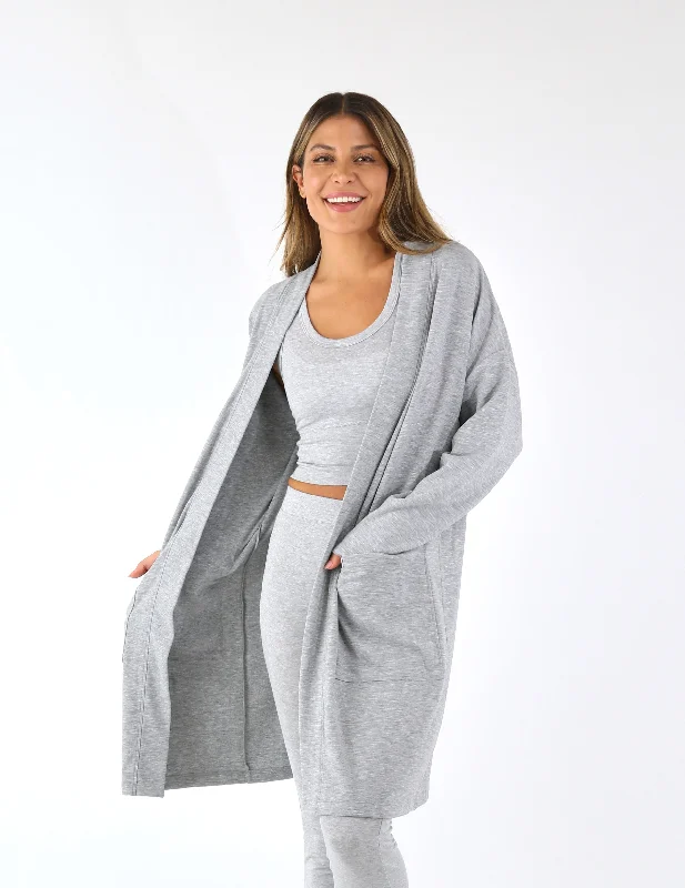 Luxury Cardigan: Heather Grey Elegant Classic Vintage