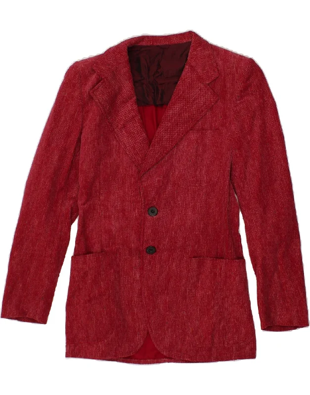 VINTAGE Womens Longline 2 Button Blazer Jacket IT 48 XL Burgundy Women's Banquet Suit VINTAGE Womens Longline 2 Button Blazer Jacket IT 48 XL Burgundy Women's Banquet Suit