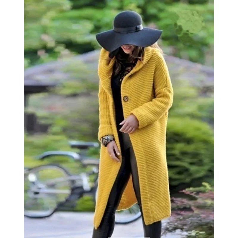 New Cashmere Cardigan in Autumn and Winter Women's loose Long Sleeve Sweater Solid Color Knitted Long Thickened Top Neon Metallic Matte New Cashmere Cardigan in Autumn and Winter Women's loose Long Sleeve Sweater Solid Color Knitted Long Thickened Top Neon Metallic Matte