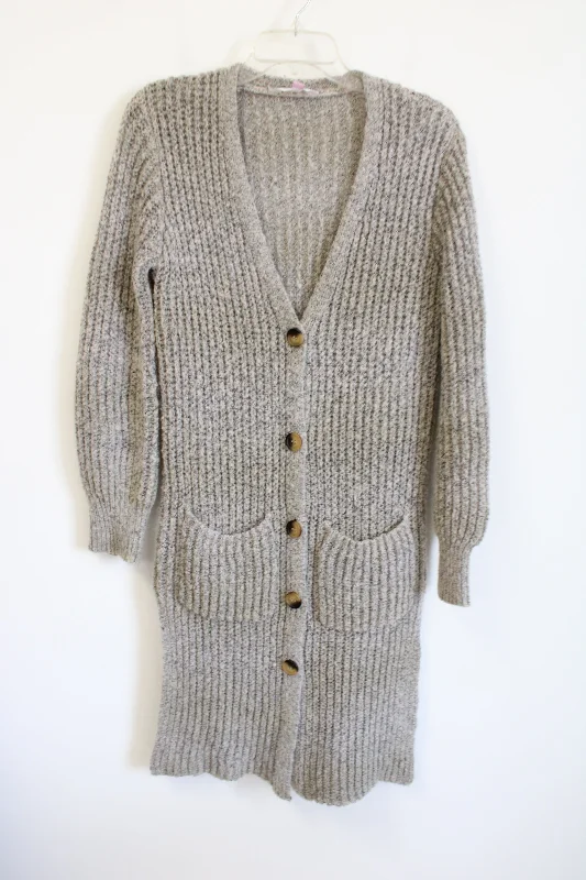 No Boundaries Gray Tan Knit Long Cardigan Sweater | L Long Sweater Short Sweater Cropped Sweater No Boundaries Gray Tan Knit Long Cardigan Sweater | L Long Sweater Short Sweater Cropped Sweater