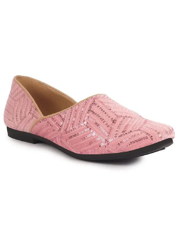 Men Pink Embroidery Sequin Ethnic Half Cut Slip On Juttis and Mojaris for Wedding|Traditional Sherwani Shoes|Slip-On For Nehru Jackets Tiered Jacket Buttoned Jacket Zippered Jacket Men Pink Embroidery Sequin Ethnic Half Cut Slip On Juttis and Mojaris for Wedding|Traditional Sherwani Shoes|Slip-On For Nehru Jackets Tiered Jacket Buttoned Jacket Zippered Jacket