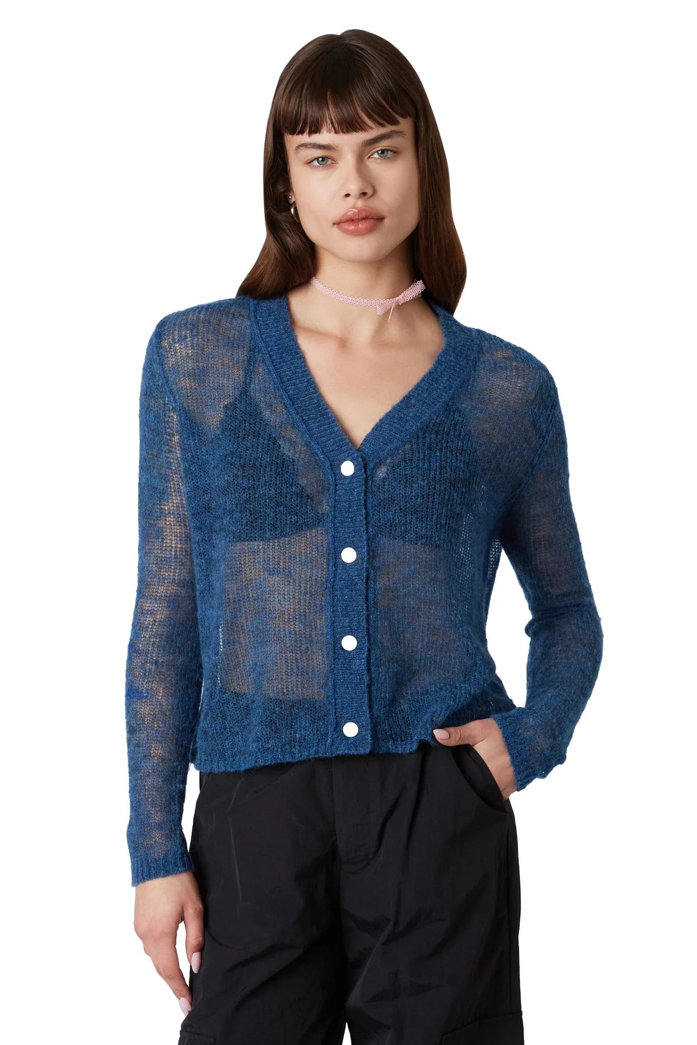 Roxana Cardigan-Navy Anti-Pilling Anti-Shrink Durable