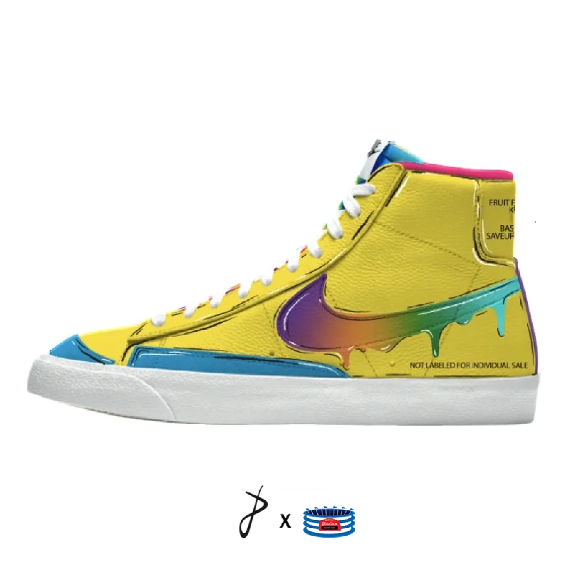 "'90s Snack Pack" Nike Blazer Mid Shoes by Stadium Custom Kicks Women's High-End Blazer "'90s Snack Pack" Nike Blazer Mid Shoes by Stadium Custom Kicks Women's High-End Blazer