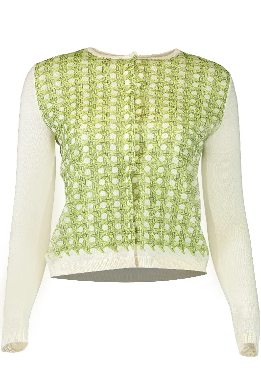 Patterned Knit Cardigan Beaded Cardigan Sequined Faux Fur