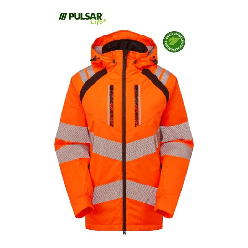 PULSAR® LIFE LFE969 GRS Women's Waterproof Hi-Vis Insulated Parka Orange Thermal Winterproof Parka Coat PULSAR® LIFE LFE969 GRS Women's Waterproof Hi-Vis Insulated Parka Orange Thermal Winterproof Parka Coat