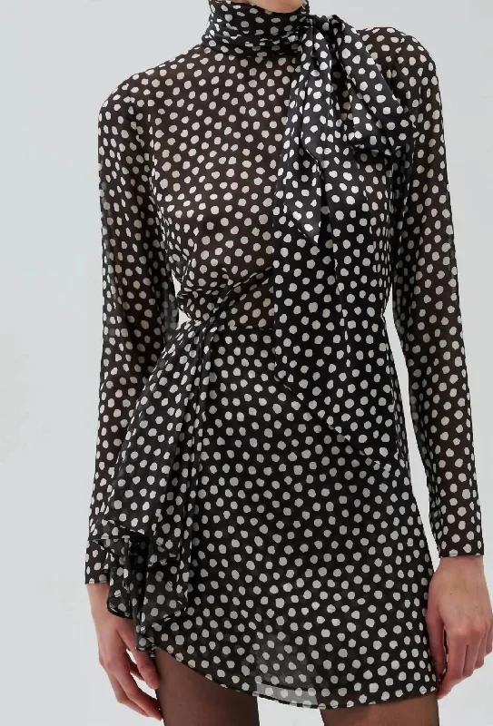 Carlotta Dress In Black/ivory