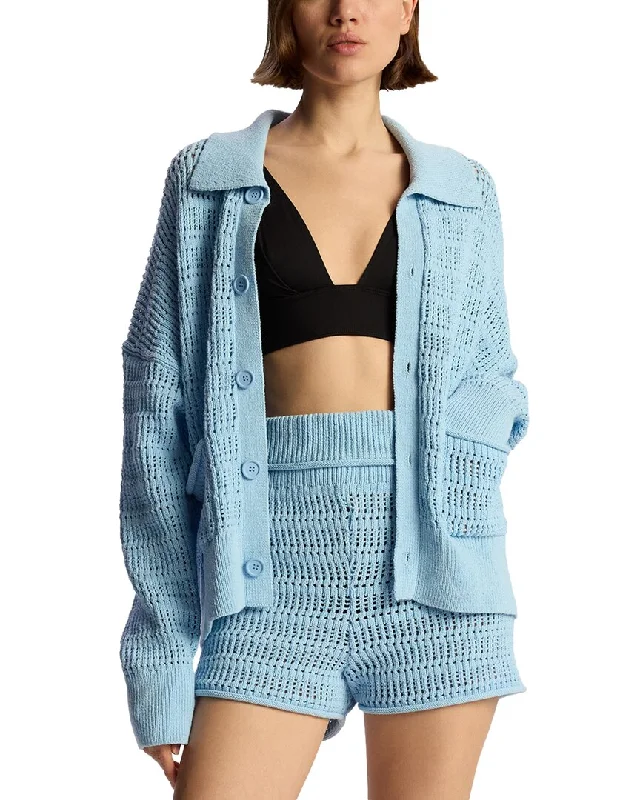 A.L.C. Kingsley Cardigan Spandex Blend Rayon Blend Denim Blend