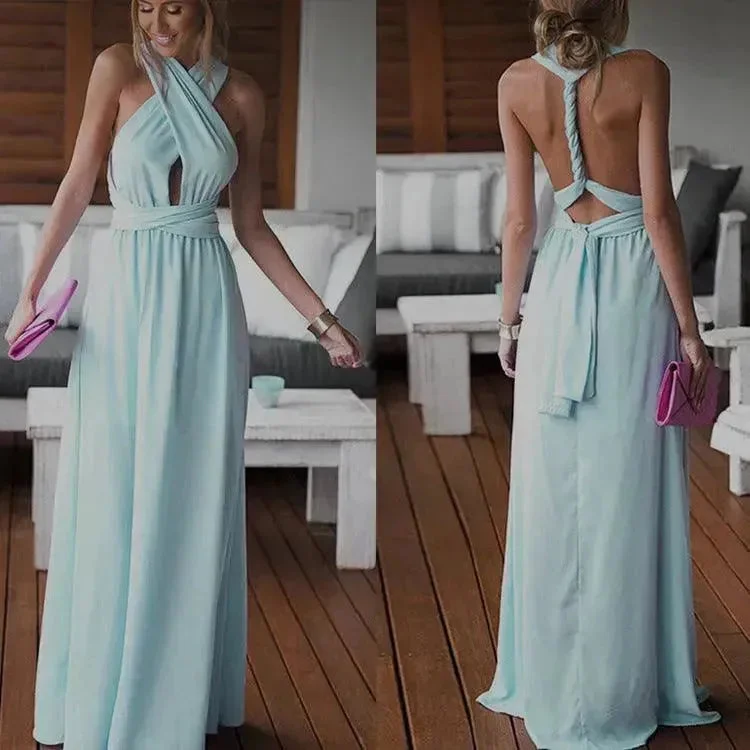 Charming Stunning Multi-rope Bandage 14 Color Dress Long Dress Gown
