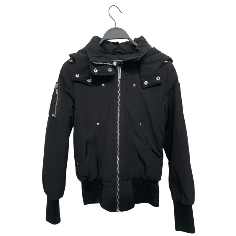 MOOSE KNUCKLES/Puffer Jkt/XS/Nylon/BLK/SLVR ACCENT/HOODED PARKA Windproof Outdoor Parka Coat MOOSE KNUCKLES/Puffer Jkt/XS/Nylon/BLK/SLVR ACCENT/HOODED PARKA Windproof Outdoor Parka Coat