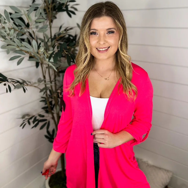 Dear Scarlett At the Same Time Bulgari 3/4 Sleeve Pink Cardigan Cashmere Blend Cotton Blend Poly Blend Dear Scarlett At the Same Time Bulgari 3/4 Sleeve Pink Cardigan Cashmere Blend Cotton Blend Poly Blend