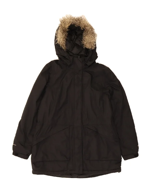 EDDIE BAUER Womens Hooded Parka Jacket UK 16 Large Black Polyester Trendy Drawstring Parka Coat EDDIE BAUER Womens Hooded Parka Jacket UK 16 Large Black Polyester Trendy Drawstring Parka Coat