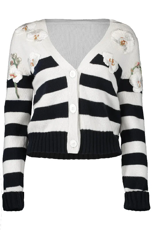 Orchid Threadwork Striped Cardigan Stylish Fashionable Trendy