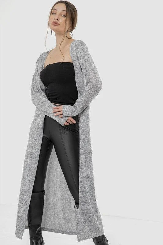 Long Sleeves Slip On Long Cardigan Cardigan Knitwear Sweater