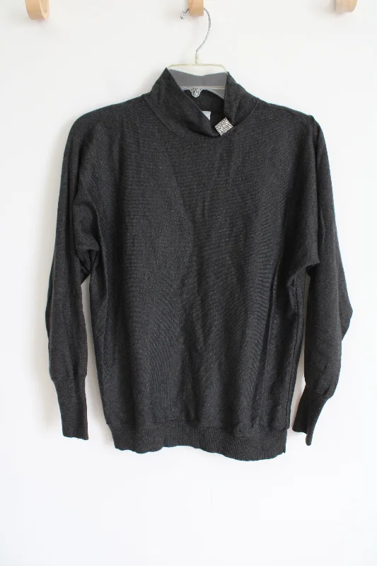 Chico's Charcoal Gray Mock Neck Knit Sweater | 0 (S) Machine Wash Dry Clean Hand Wash Chico's Charcoal Gray Mock Neck Knit Sweater | 0 (S) Machine Wash Dry Clean Hand Wash