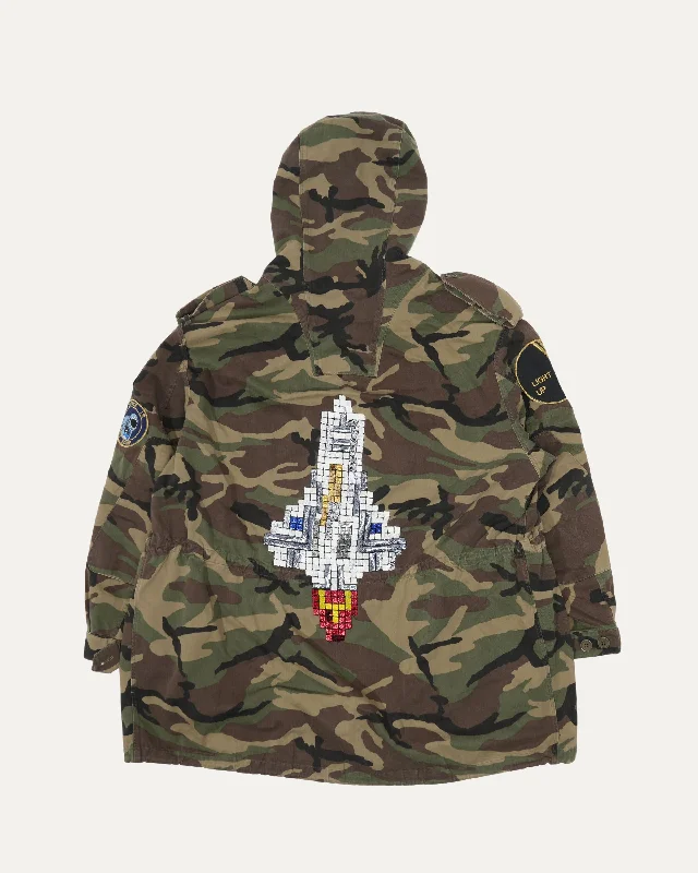 SS16 Camouflage Rocket Parka Longline Oversized Parka Coat