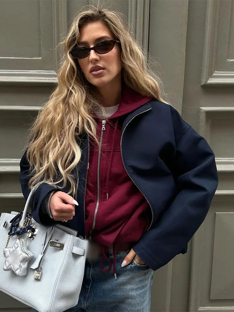 Advbridge Casual Solid Women Autumn Coat Fashion Turndown Collar Long Sleeve Zipper Cardigan Jackets 2024 Female Chic Street Loose Outwear Fitted Loose Oversized Advbridge Casual Solid Women Autumn Coat Fashion Turndown Collar Long Sleeve Zipper Cardigan Jackets 2024 Female Chic Street Loose Outwear Fitted Loose Oversized