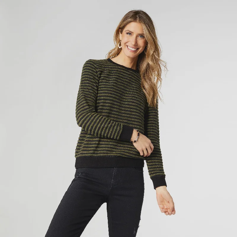 Lanthe Crew Neck Sweater Top | Green/Black Nylon Fabric Polyester Fabric Spandex Fabric Lanthe Crew Neck Sweater Top | Green/Black Nylon Fabric Polyester Fabric Spandex Fabric