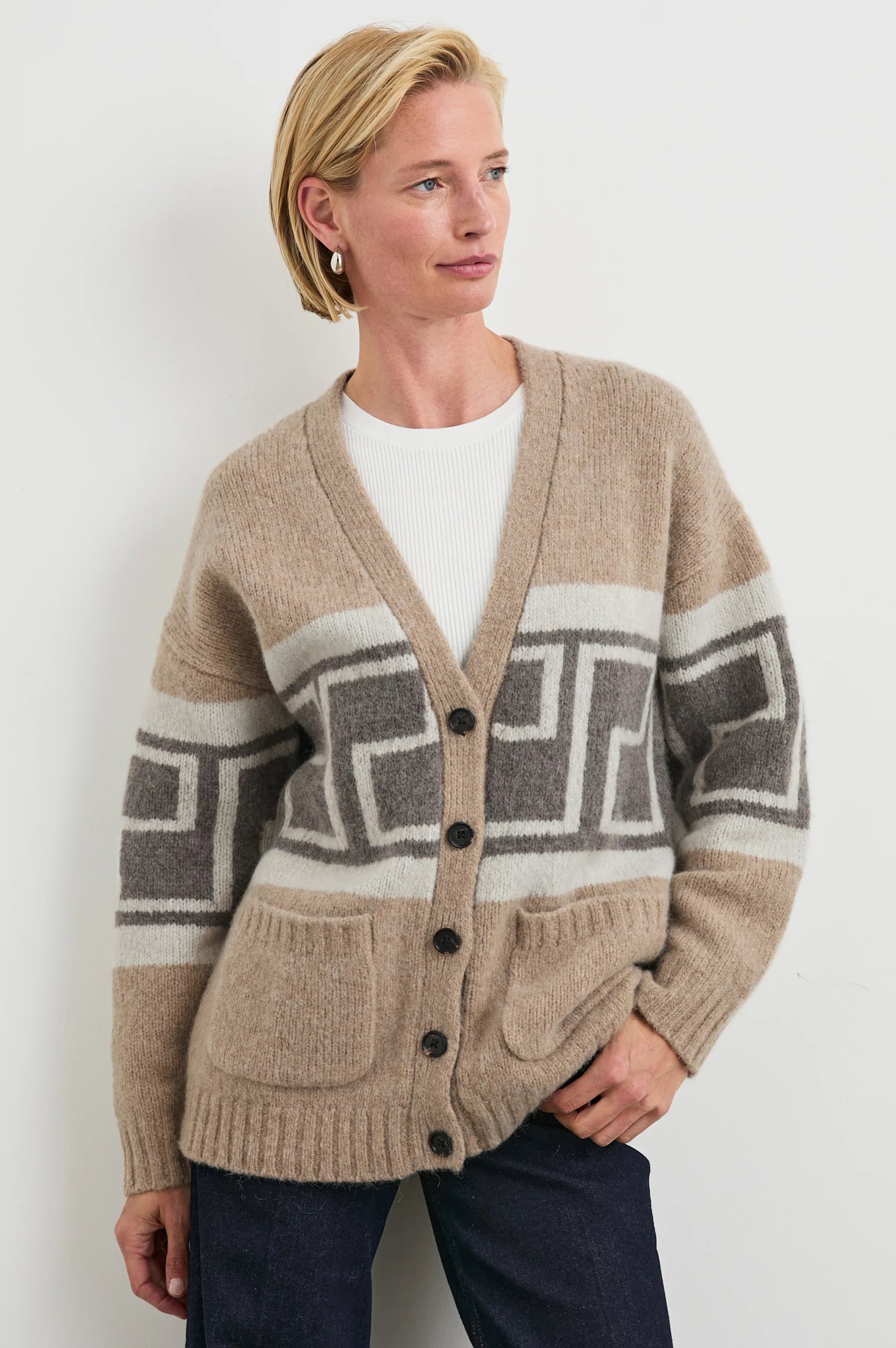 Rails Chelsea Cardigan Real Fur Shearling Chenille