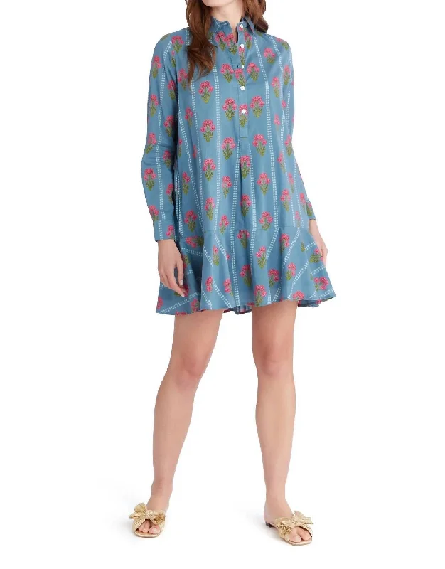 Polly Dress In Bouquet Stripes