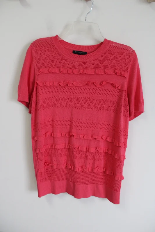 Banana Republuc Bubblegum Pink Knit Short Sleeved Sweater | L Terry Terry Cloth Terry Knit Banana Republuc Bubblegum Pink Knit Short Sleeved Sweater | L Terry Terry Cloth Terry Knit