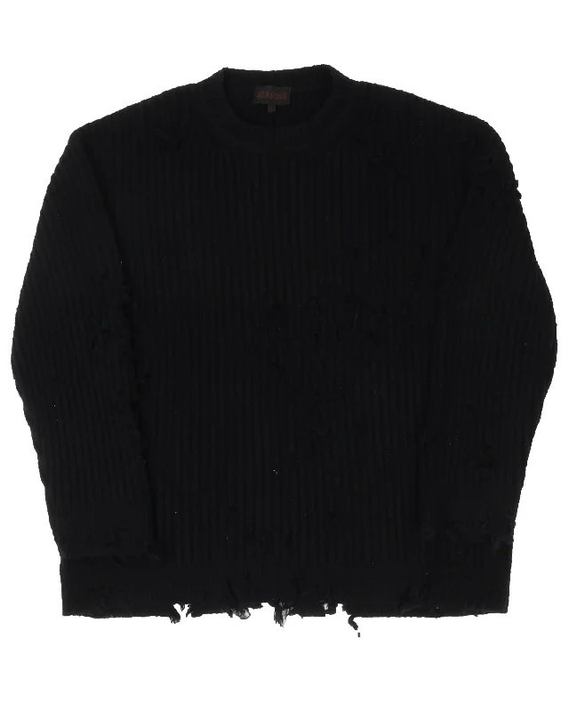 Season 3 Distressed Sweater Welt Pockets Slit Pockets Flap Pockets