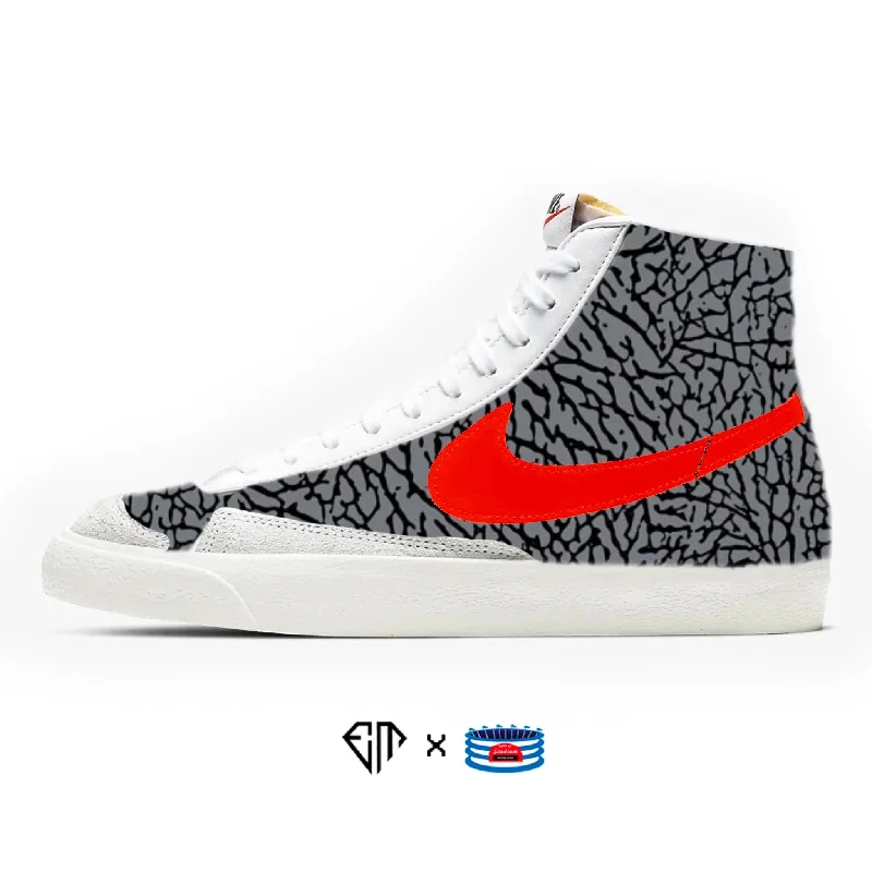 "Elephant" Nike Blazer Mid Shoes by Stadium Custom Kicks Women's Unique Blazer