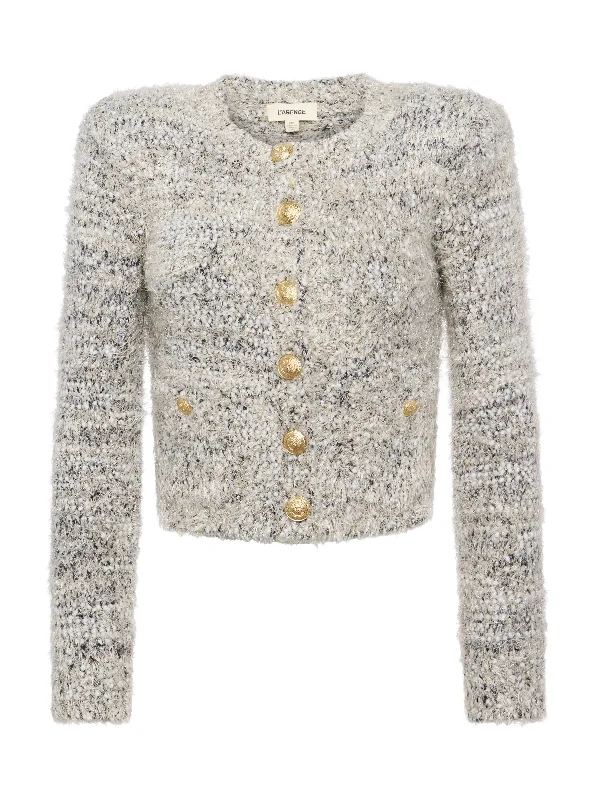 Una Cardigan - Black Gold Ivory Multi Fitted Slim Tailored