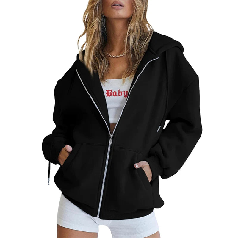 Advbridge Autumn Winter Zipper Cardigan Hooded Sweatshirt Women Sporty Style Splice Double Pocket Hoodie Female Casual Thickened Warm Tops Mesh Blend Leather Blend Suede Blend Advbridge Autumn Winter Zipper Cardigan Hooded Sweatshirt Women Sporty Style Splice Double Pocket Hoodie Female Casual Thickened Warm Tops Mesh Blend Leather Blend Suede Blend