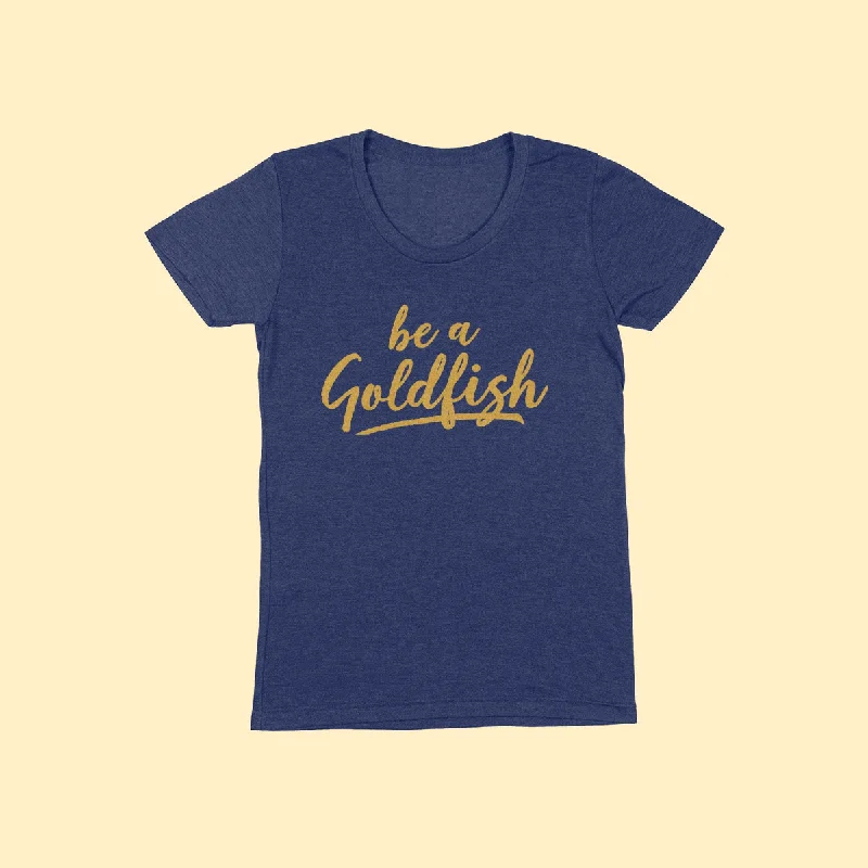 BE A GOLDFISH Women/Junior Fitted T-Shirt Spandex Blend Rayon Blend Denim Blend