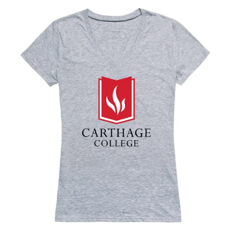 Carthage College Firebirds Womens Seal T-Shirt Collared T-Shirt Boat Neck A-Line