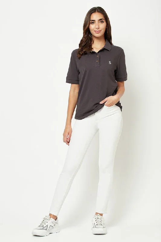 Charcoal Polo T-shirt Fashionable Trendy Casual