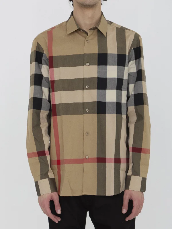 Check Cotton Shirt Zippered Front Buttoned Front Snap Front
