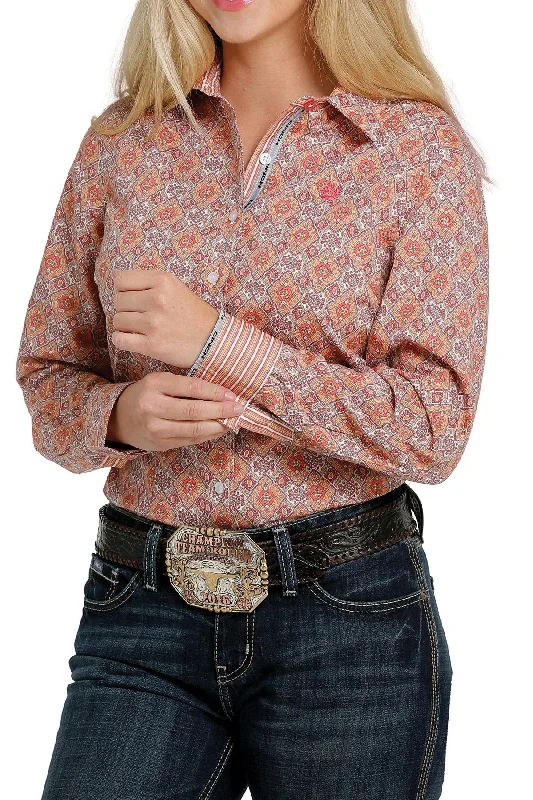 Cinch Ladies Button Down Front Western L/S Shirt - MSW9165019 Boxy Fit Fitted Loose