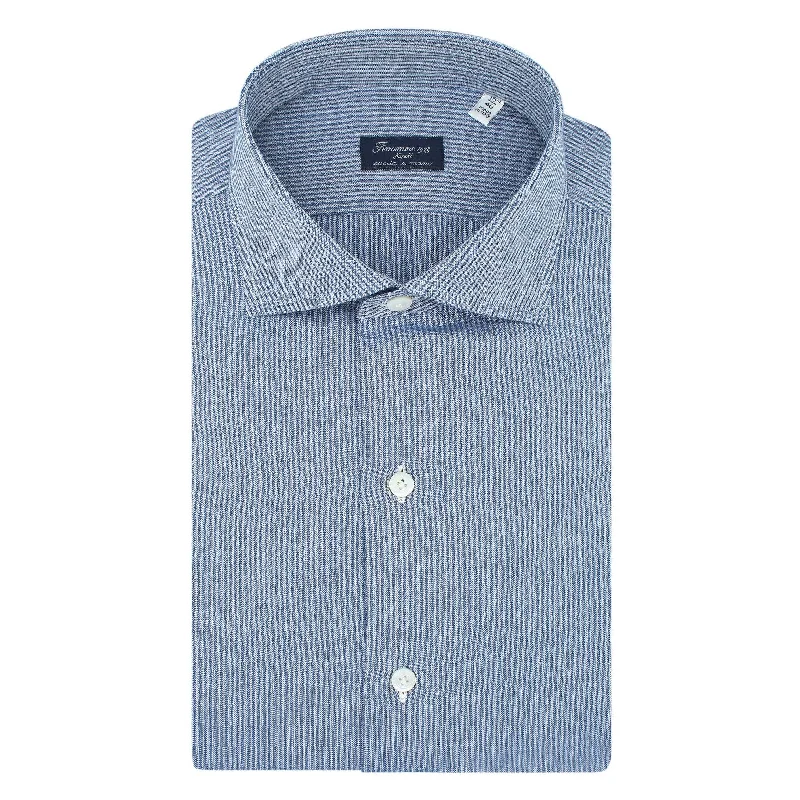 Classic striped cotton and cashmere Napoli shirt. Carlo Riva fabric Boxy Fit Fitted Loose Classic striped cotton and cashmere Napoli shirt. Carlo Riva fabric Boxy Fit Fitted Loose