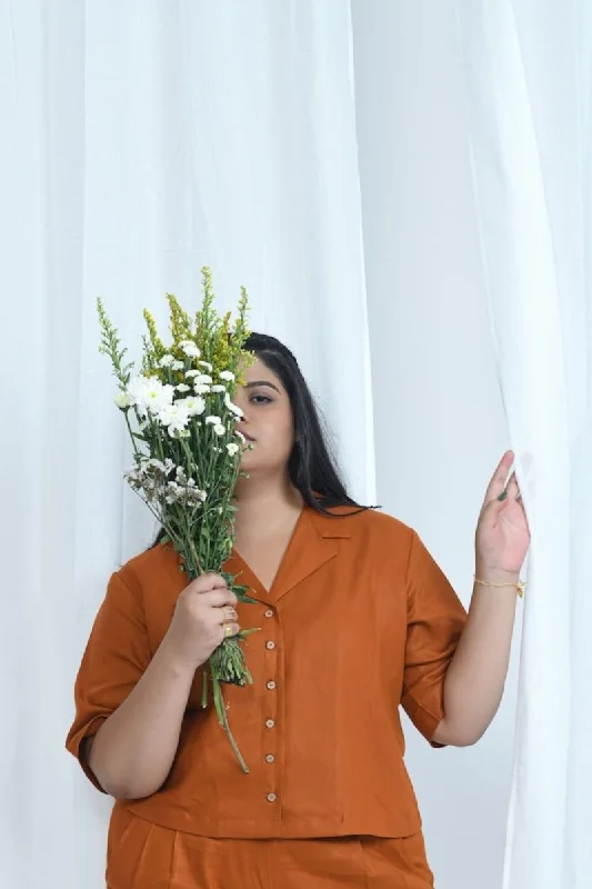 Comfort Fit Hemp Shirt- Rust | Limited Edition Zippered Front Buttoned Front Snap Front Comfort Fit Hemp Shirt- Rust | Limited Edition Zippered Front Buttoned Front Snap Front