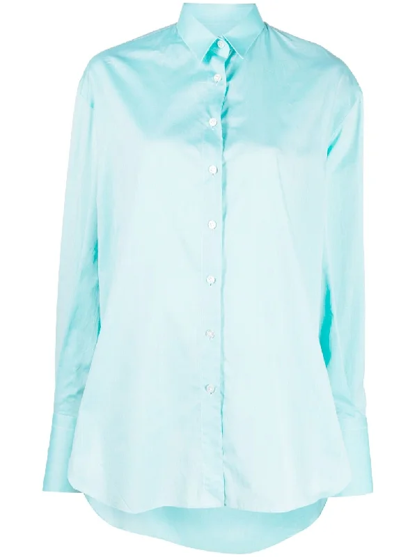 Finamore 1925 Napoli Shirts Green Asymmetrical Pockets Print