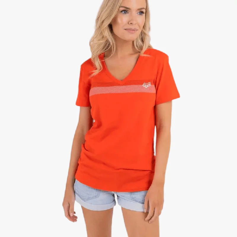 Fox Womens Effekt V Neck Short Sleeve Tee Flame Red Jersey Fabric Tulle Fabric Batik Fabric Fox Womens Effekt V Neck Short Sleeve Tee Flame Red Jersey Fabric Tulle Fabric Batik Fabric
