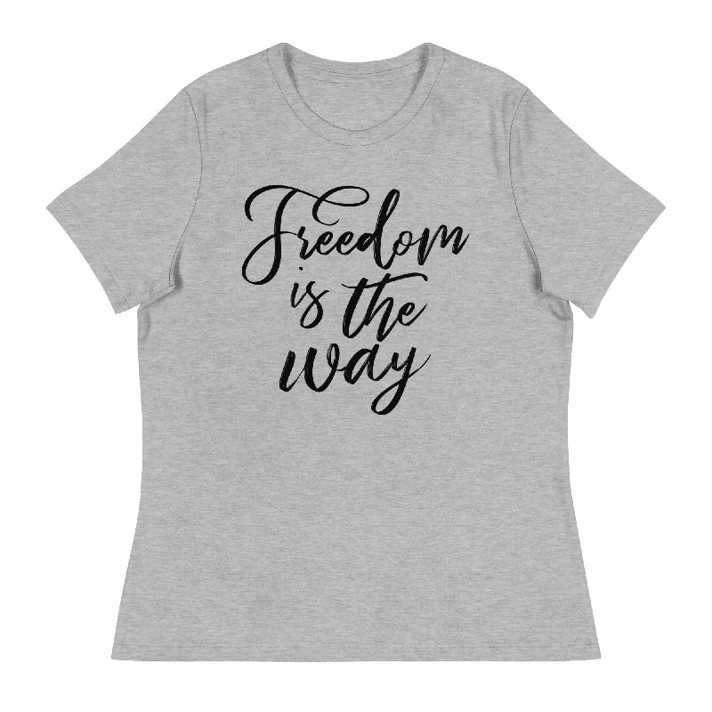 Freedom is the Way Women's Relaxed T-Shirt Polka Dot Checkered Tartan