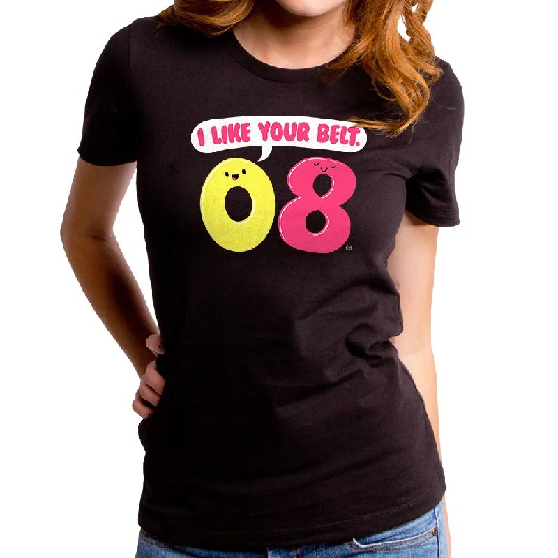 I Like Your Belt Women's T-Shirt Solid Color Striped Floral