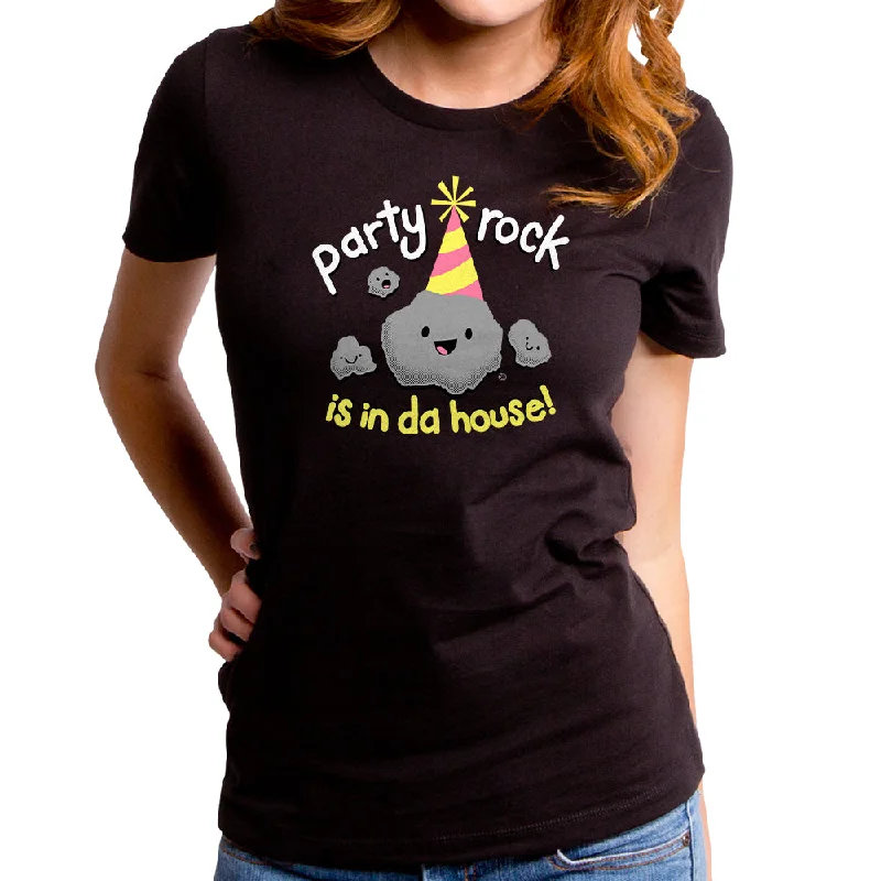 Party Rock Women's T-Shirt Spandex Blend Rayon Blend Denim Blend