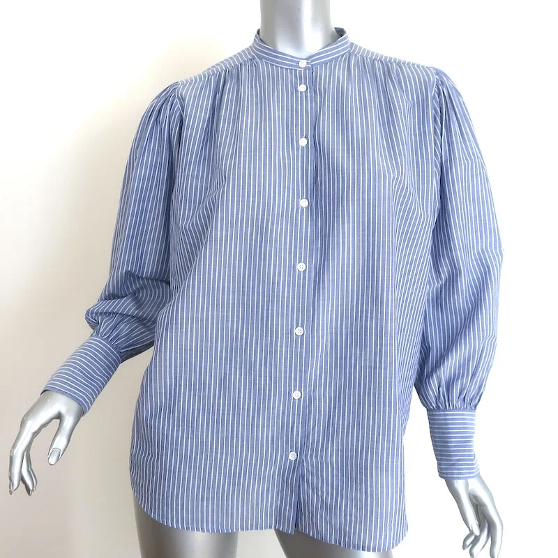 Hartford Striped Button Down Shirt Blue Cotton Size 1 Long Sleeve Top Lace Blend Ribbed Blend Corduroy Blend Hartford Striped Button Down Shirt Blue Cotton Size 1 Long Sleeve Top Lace Blend Ribbed Blend Corduroy Blend