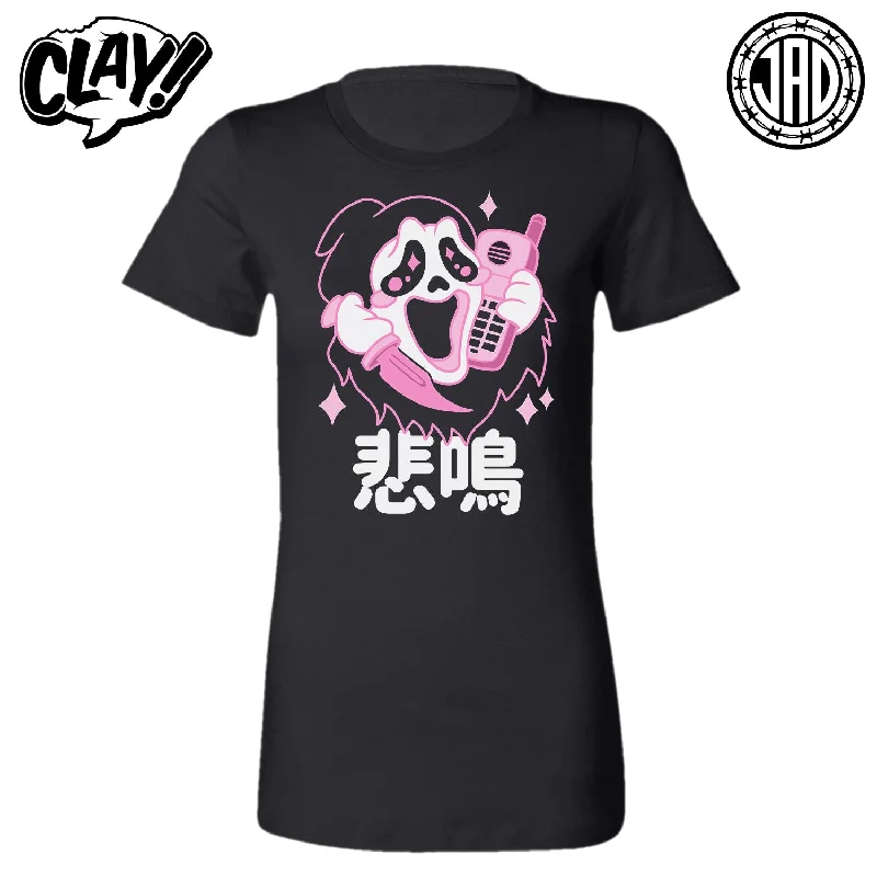 Kawaii Ghost - Women's Tee Plaid T-Shirt Polka Dot Checkered