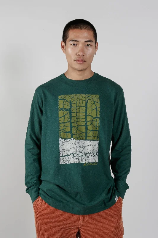 Forest Organic Cotton Tee Green Real Fur Shearling Chenille