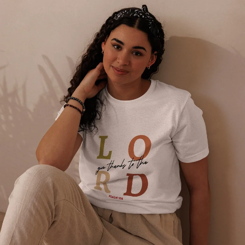 Lord Give Thanks Graphic Women Staple Eco T-shirt Fitted T-Shirt Seamless Stretchy