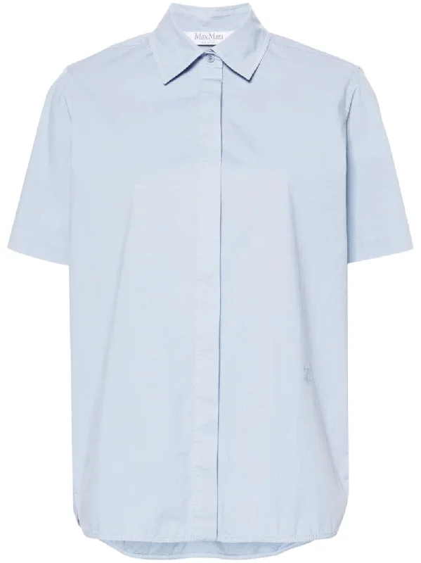 Max Mara Shirts Clear Blue Beaded Sequined Faux Fur